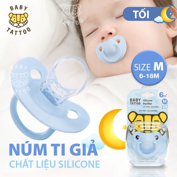  Ti Giả, Ti Ngậm Silicone Chuyên Dụng Ban Đêm Cho Bé Từ 0-18 Tháng Tuổi 