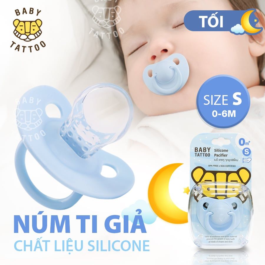  Ti Giả, Ti Ngậm Silicone Chuyên Dụng Ban Đêm Cho Bé Từ 0-18 Tháng Tuổi 