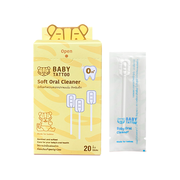  Que Rơ Lưỡi, Đầu Que Mini Giúp Làm Sạch Răng Miệng Cho Bé, Thiết Kế Mềm Mại, Hộp 20 Que 