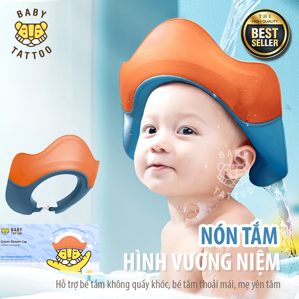  Nón Tắm Hình Vương Miện, Vành Nón Rộng, Chống Chảy Ngược Ra Trước Cho Bé 