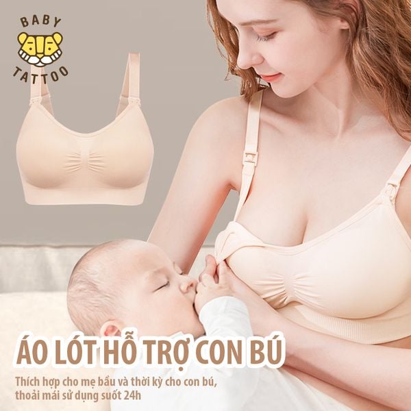  Áo Lót Không Gọng, Hỗ Trợ Mẹ Bầu Sau Sinh Cho Con Bú, Thoáng Mát, Co Giãn, Chống Chảy Xệ 