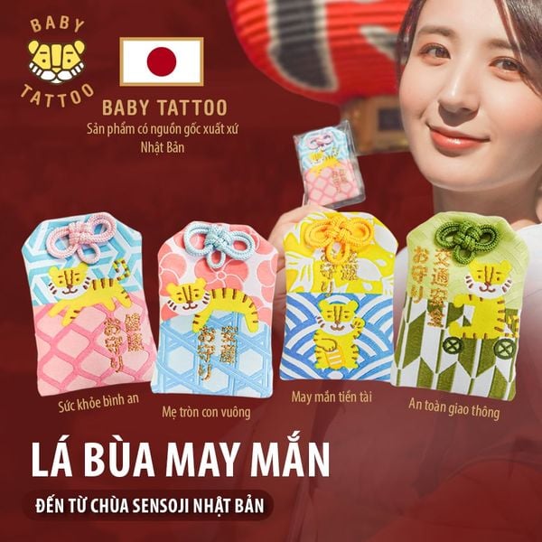  Bùa May Mắn BABY TATTOO Từ Chùa Sensoji Nhật Bản 