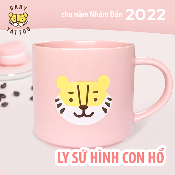  Ly Sứ, Ly Cà Phê, Ly Uống Nước Hình Con Hổ Dễ Thương BABY TATTOO 