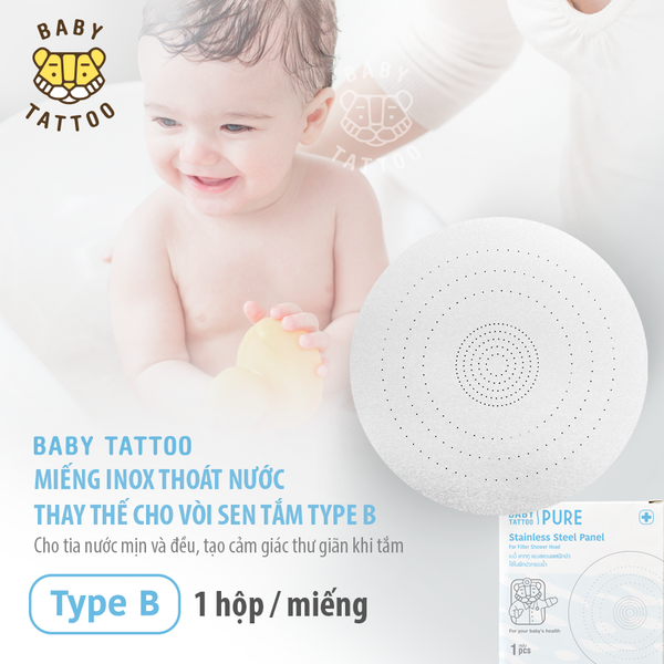  Miếng Innox Thoát Nước Thay Thế Cho Vòi Sen Tắm Lọc Nước BABY TATTOO 