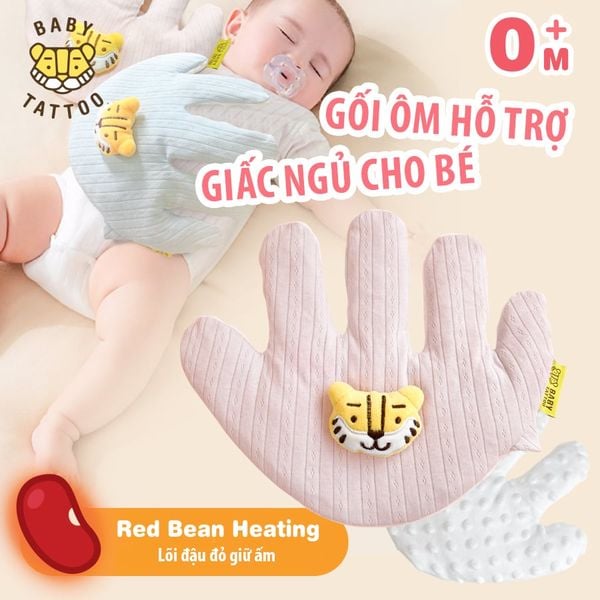  BABY TATTOO Gối Ôm Thoải Mái, Chườm Nóng Hình Bàn Tay, Tạo Cảm Giác Thân Thiện, Hỗ Trợ Giấc Ngủ Cho Bé 