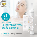  Bộ lõi lọc PP Type A cho vòi sen tắm cao cấp lọc nước, khử Clo, sở hữu khoảng trống xoắn ốc siêu nhỏ 1μm ~ 5μm BABY TATTOO 