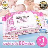  Khăn Giấy Ướt BABY TATTOO An Toàn Cho Bé, Gói 80 Miếng 