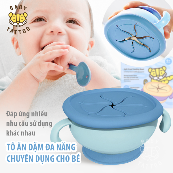  BABY TATTOO Bát, Tô Ăn Dặm Silicone Food Grade Đa Năng Chuyên Dụng Cho Bé 