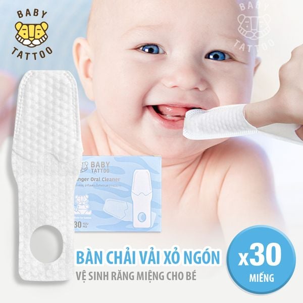  Bàn Chải Vải Xỏ Ngón Làm Sạch Rặng Miệng Cho Bé Từ 0-2 Tuổi, Hộp 30 cái 