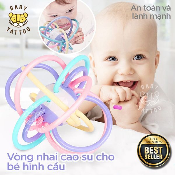  Vòng nhai cao su cho bé hình cầu cho bé từ 6-12 tháng 