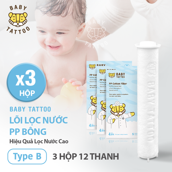  Bộ lõi lọc PP Type B cho vòi sen tắm lọc nước, khử khuẩn BABY TATTOO 