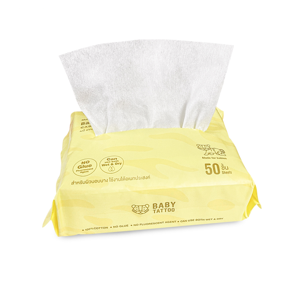  Khăn Giấy Bông Khô Cao Cấp Cho Bé Chất Vải CASHMERE, Đa Năng Sử Dụng Khô Hoặc Ướt 