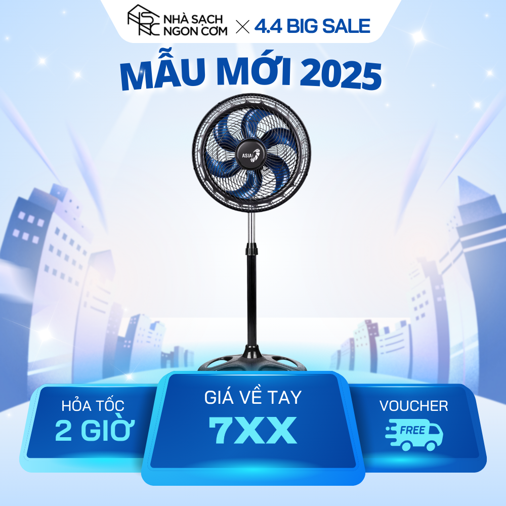 [Mẫu mới 2025] Quạt đứng ASIAVINA TURBO PLUS 90W 6 cánh