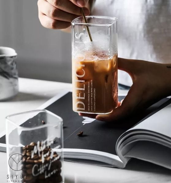 Ly thuỷ tinh Milk tea