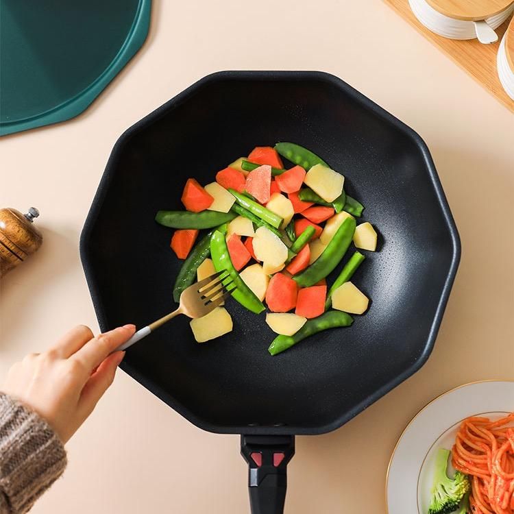 Chảo chống dính bát giác phong cách Nhật, thiết kế thông minh, dùng cho mọi loại bếp, size 30cm
