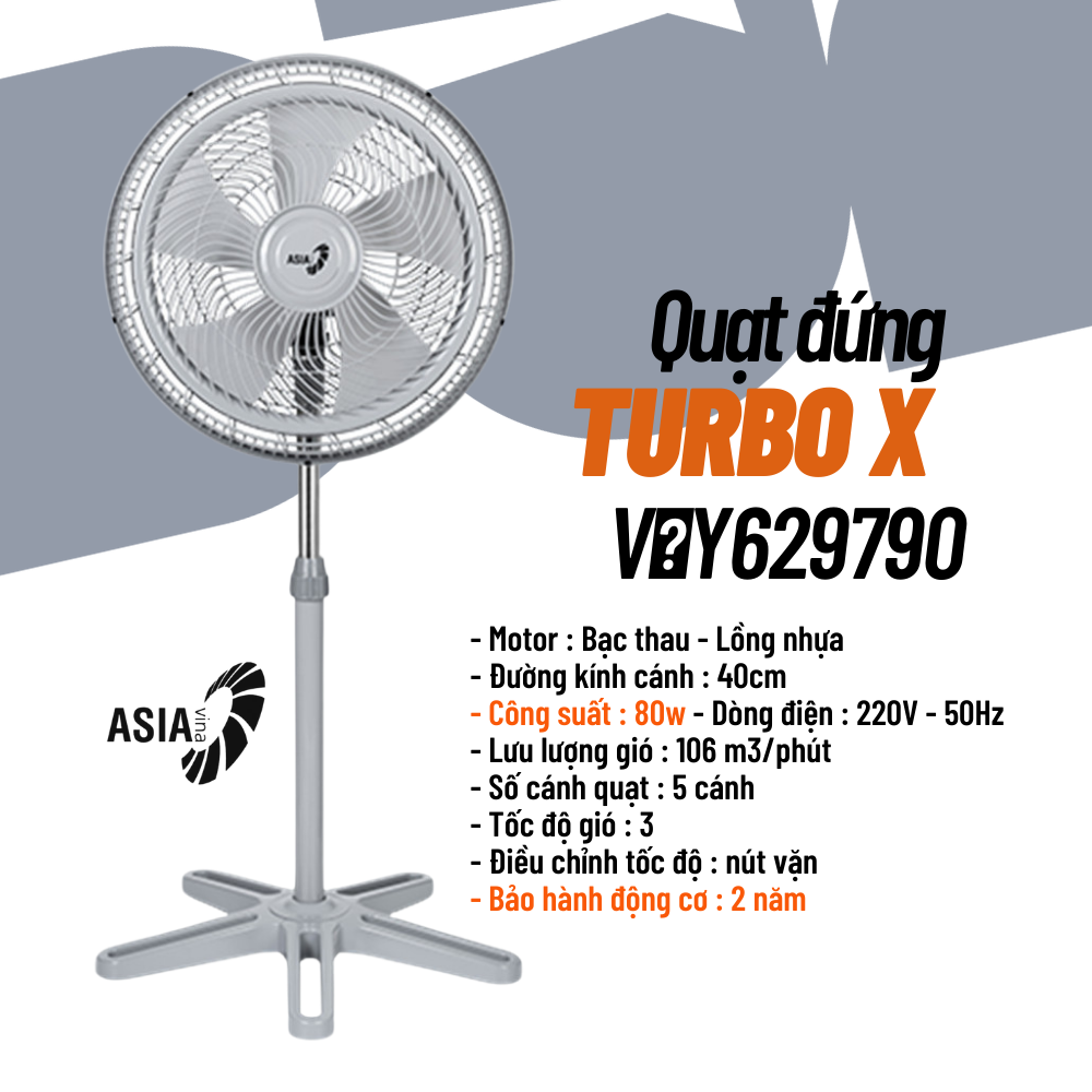 Quạt đứng bán công nghiệp ASIA TURBO X 80W