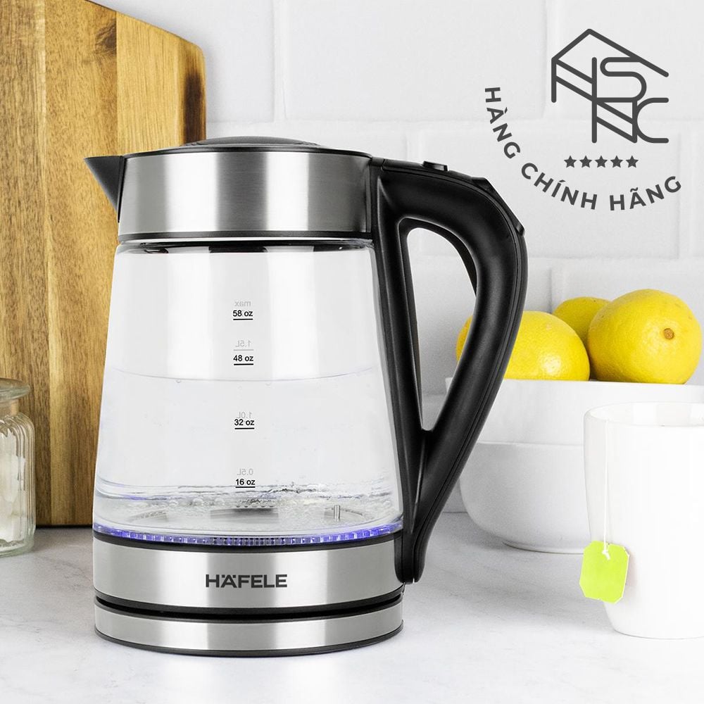 Ấm đun nước mặt kính 1.7L Hafele T-602C