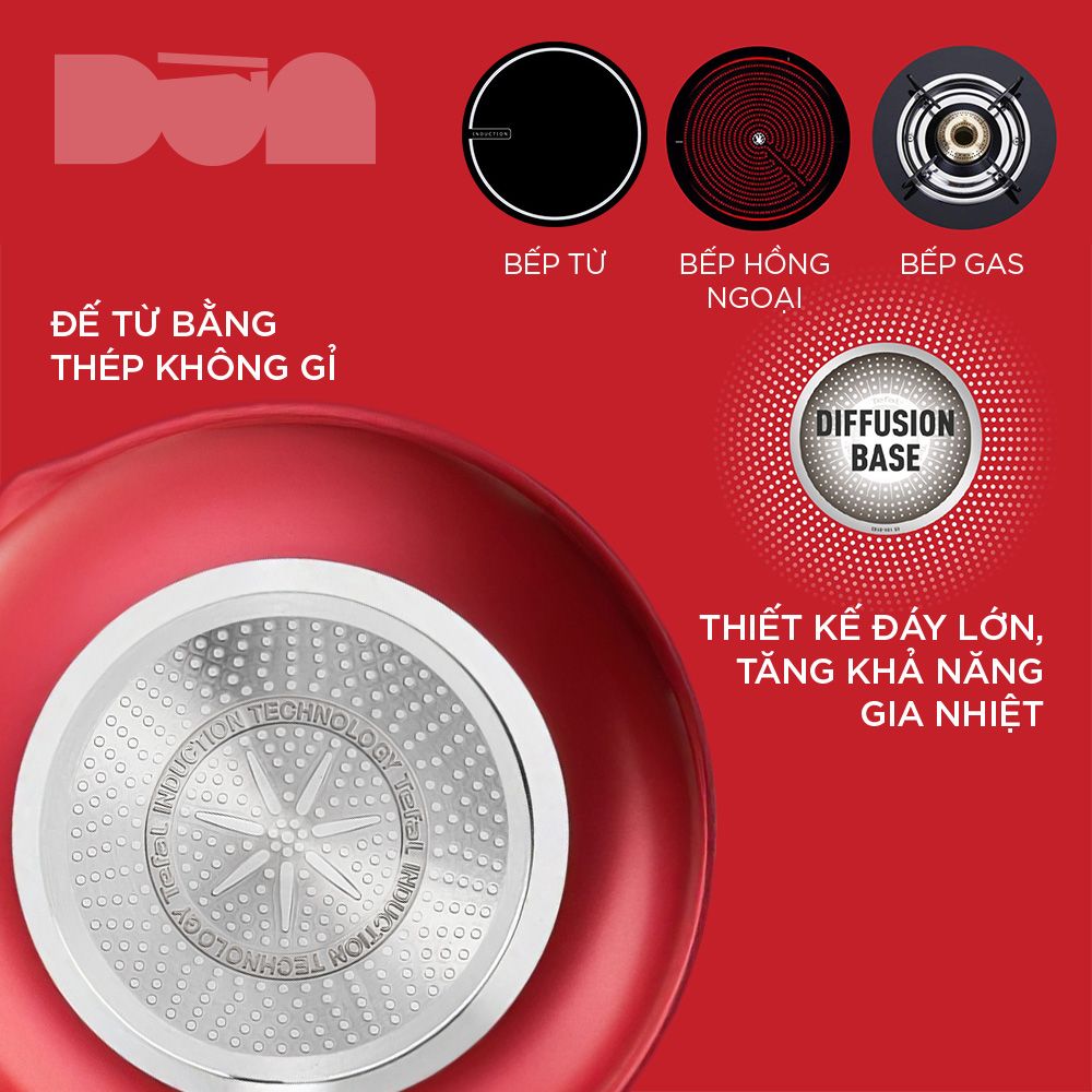 [Tefal] Chảo chiên lòng sâu chống dính dùng cho bếp từ So Chef 24cm - TFG1358495