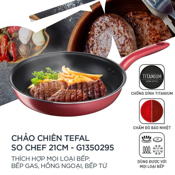 [Tefal] Chảo chiên chống dính dùng cho bếp từ - So Chef 21cm - TFG1350295