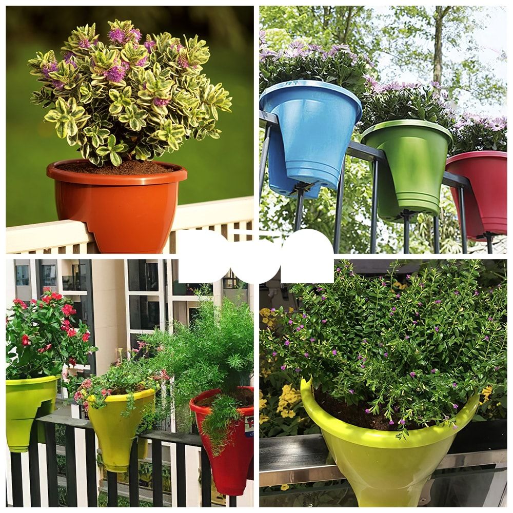 [Nhựa Tashuan] Chậu hoa lan can  màu trắng TS4117