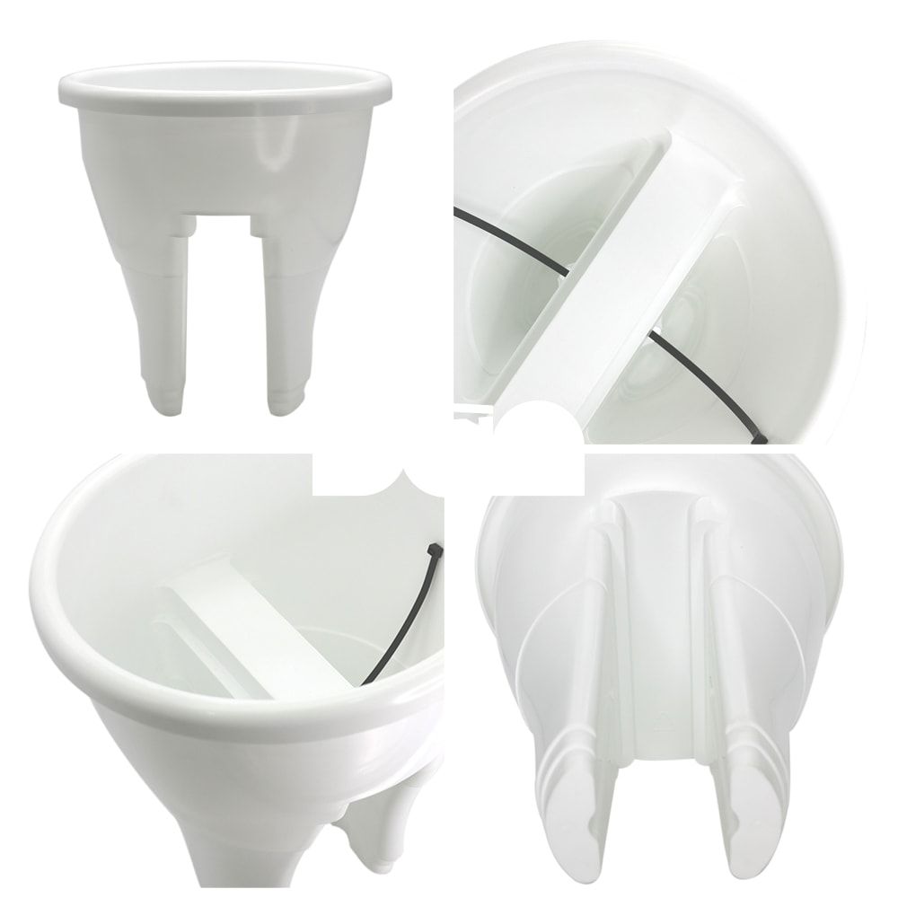 [Nhựa Tashuan] Chậu hoa lan can  màu trắng TS4117