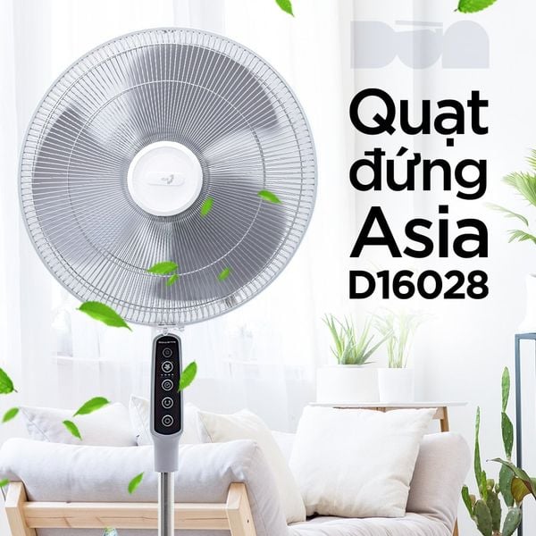 [Asia] - Quạt đứng cao cấp Asia D16028-XVO (Màu xám - Có remote)