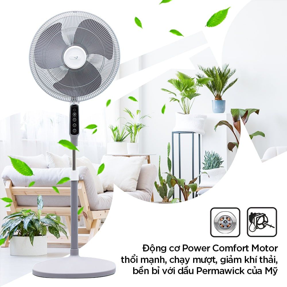 [Asia] - Quạt đứng cao cấp Asia D16028-XVO (Màu xám - Có remote)