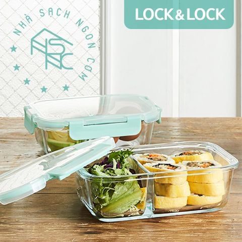 Hộp thủy tinh Lock&Lock 2 ngăn Glass Food Container 600ml - LLG456