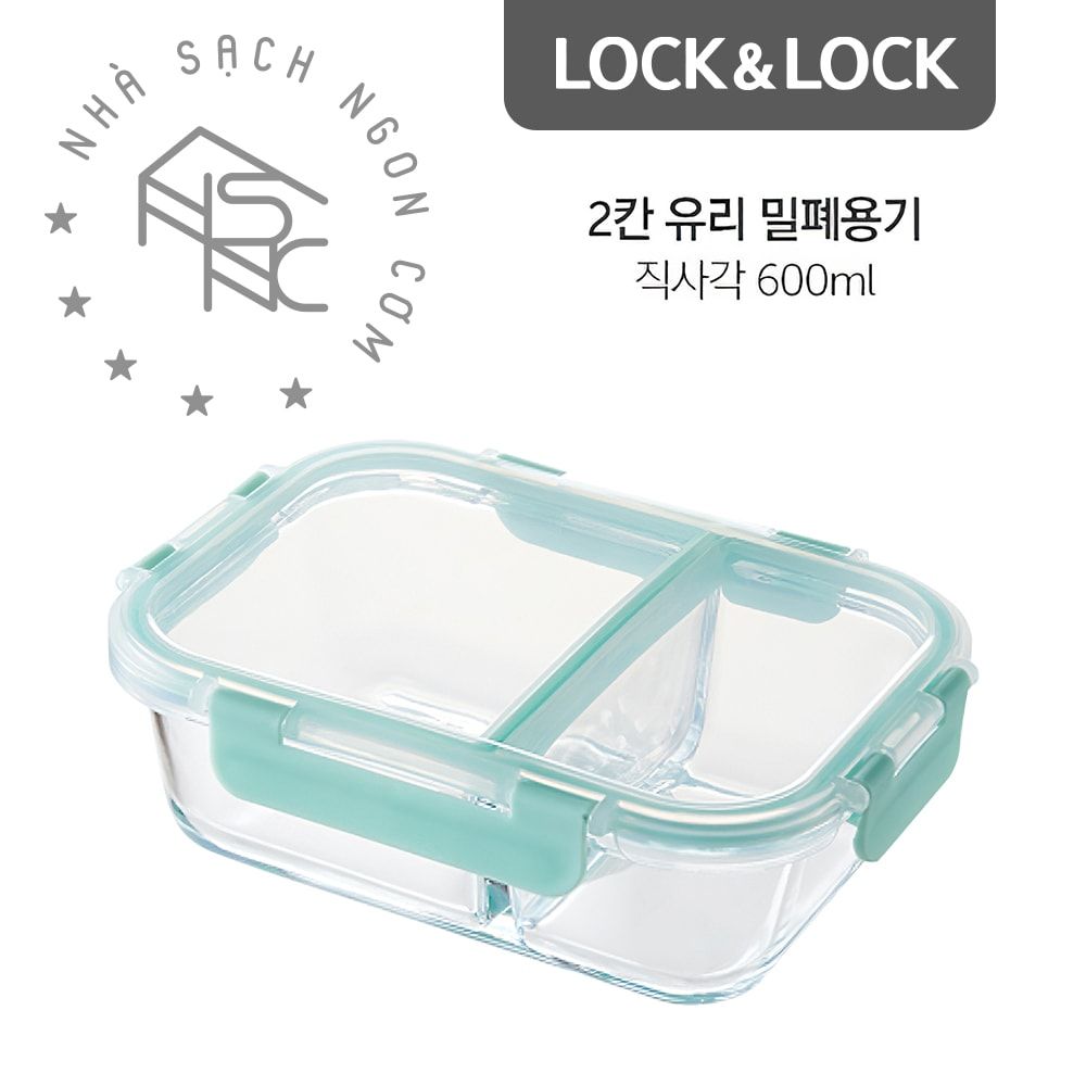 Hộp thủy tinh Lock&Lock 2 ngăn Glass Food Container 600ml - LLG456