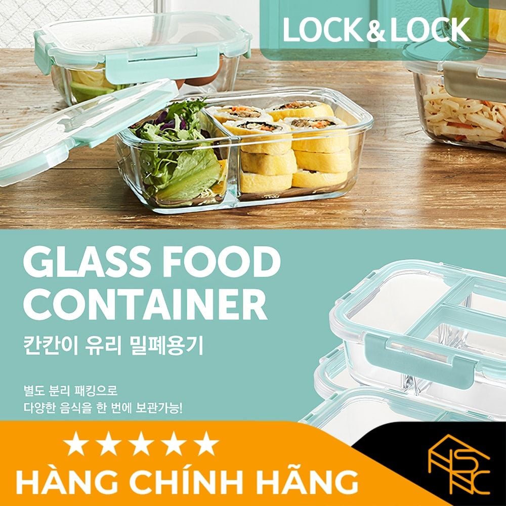 Hộp thủy tinh Lock&Lock 2 ngăn Glass Food Container 600ml - LLG456
