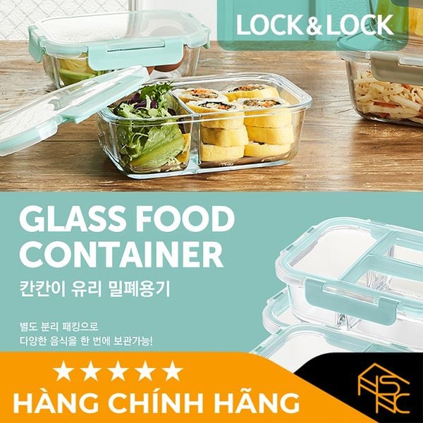 Hộp thủy tinh Lock&Lock 2 ngăn Glass Food Container 600ml - LLG456