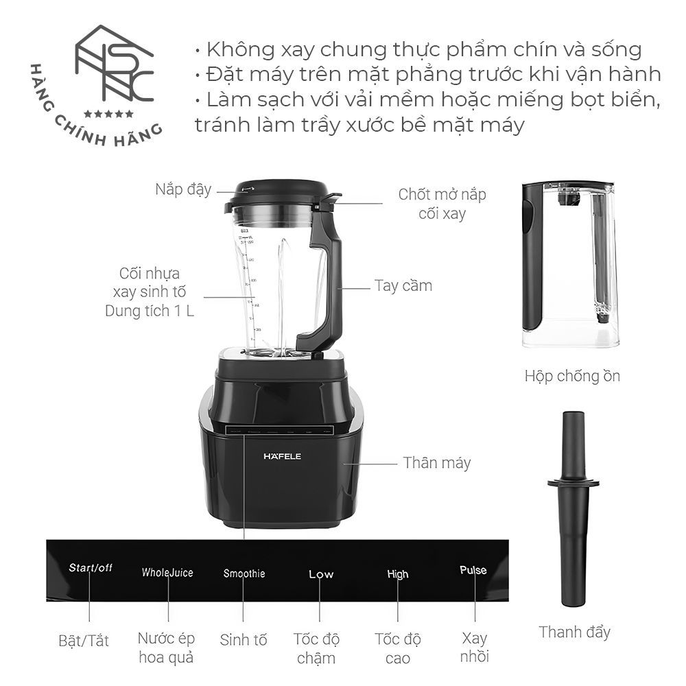Máy xay sinh tố đa năng chân không Hafele BR230-19E00