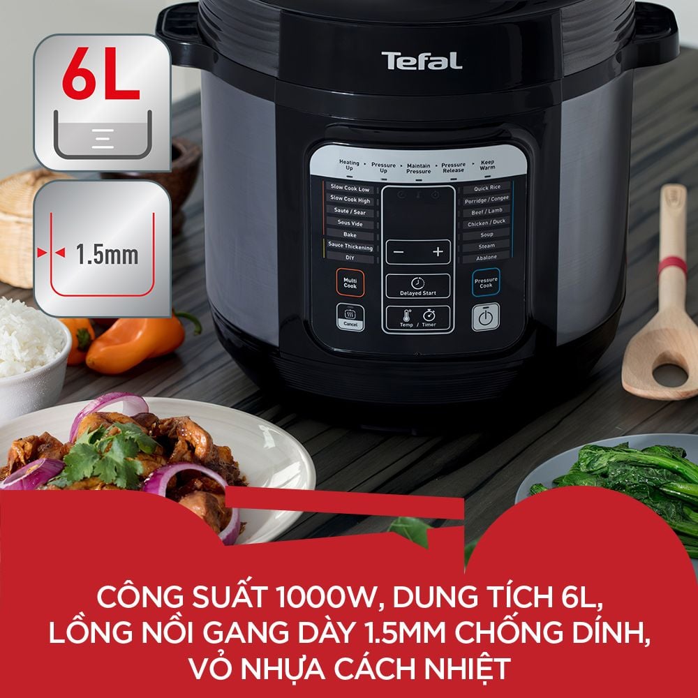 [Tefal] Nồi áp suất điện 6L 1000W - CY601868