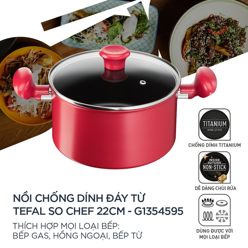 [Tefal] Nồi chống dính dùng cho bếp từ - So Chef 22cm - TFG1354595