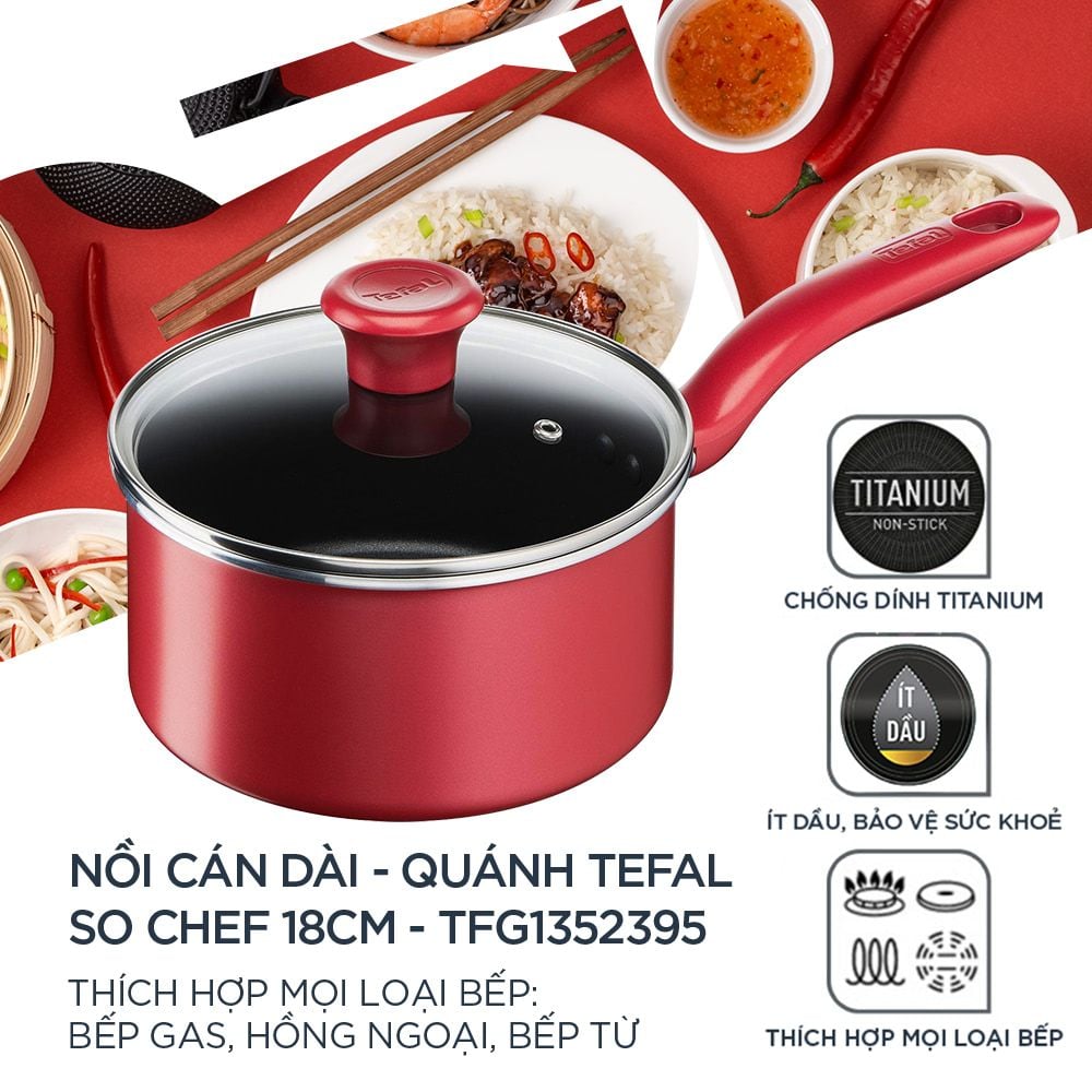 [Tefal] Nồi cán dài - quánh So Chef 18cm - TFG1352395