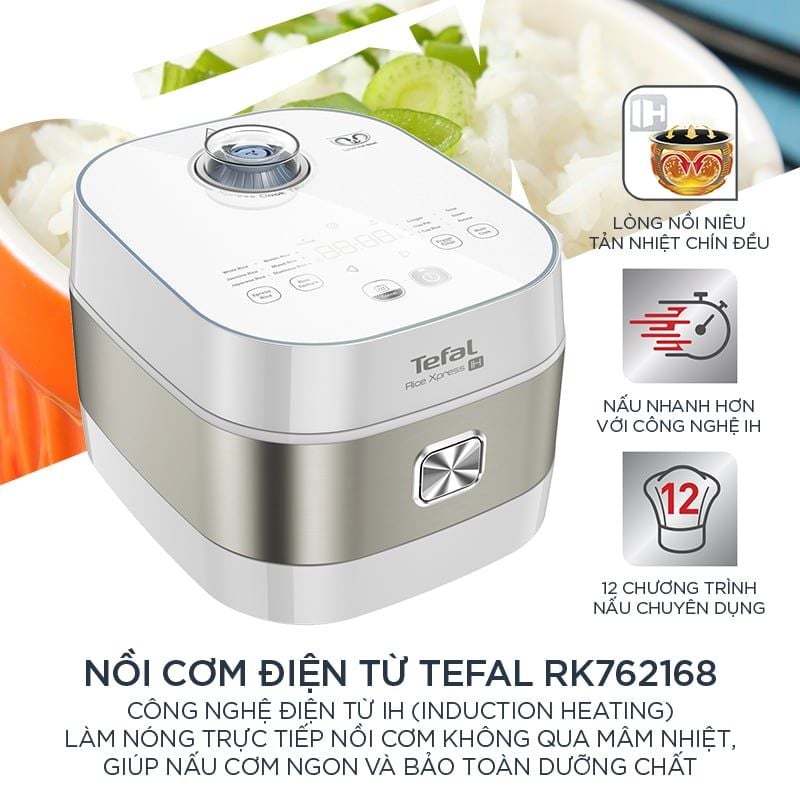 Nồi cơm cao tần Tefal RK762168 dung tích 1.5l - Thương hiệu Pháp