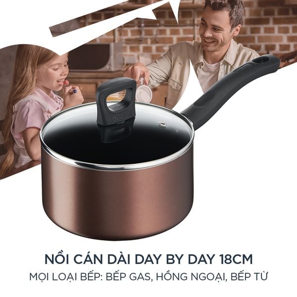 [Tefal] Quánh, nồi chống dính cán dài Day by day - TFG1432305