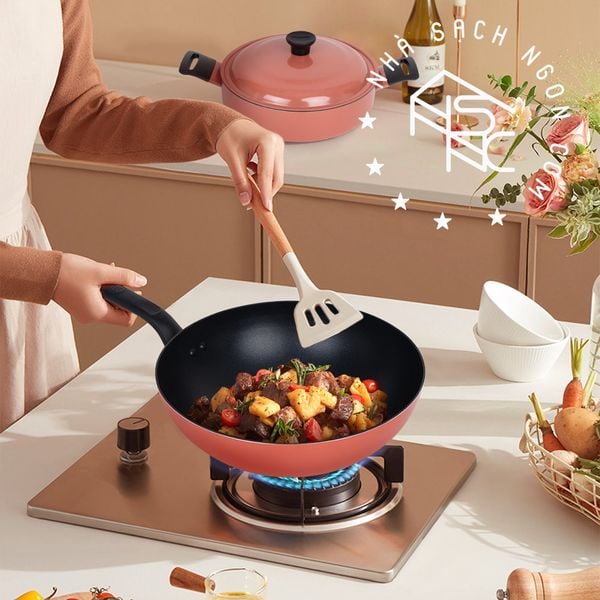 Chảo chống dính đáy từ Supor Trendy Orange - đủ size 24, 26, 28cm