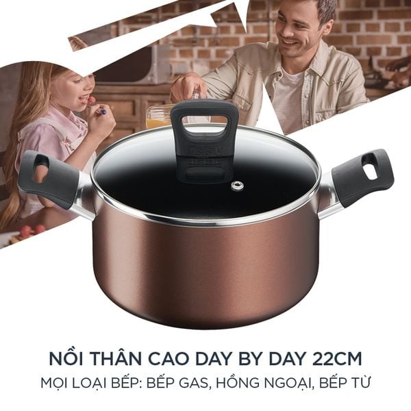[Tefal] Nồi thân cao Day by Day 22cm - TFG1436105