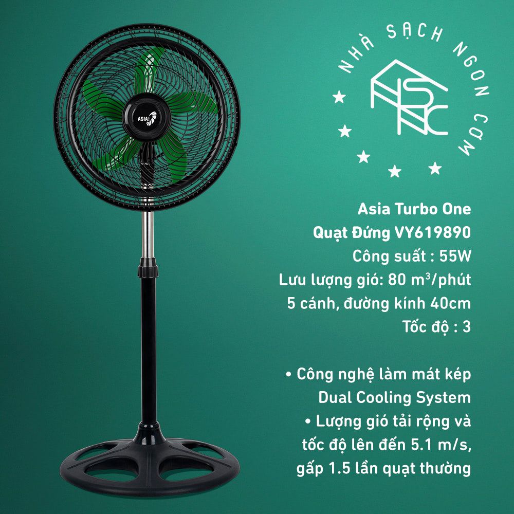[HỎA TỐC 2H] Quạt Asia TURBO ONE Tropical Garden - Công suất 55W - Hàng chính hãng, Bảo hành 24 tháng