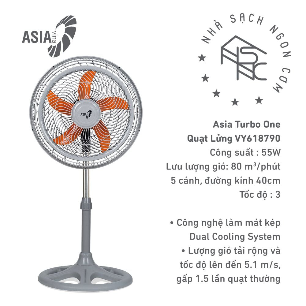 [HỎA TỐC 2H] Quạt Asia TURBO ONE Terra Cotta - Công suất 55W - Hàng chính hãng, Bảo hành 24 tháng