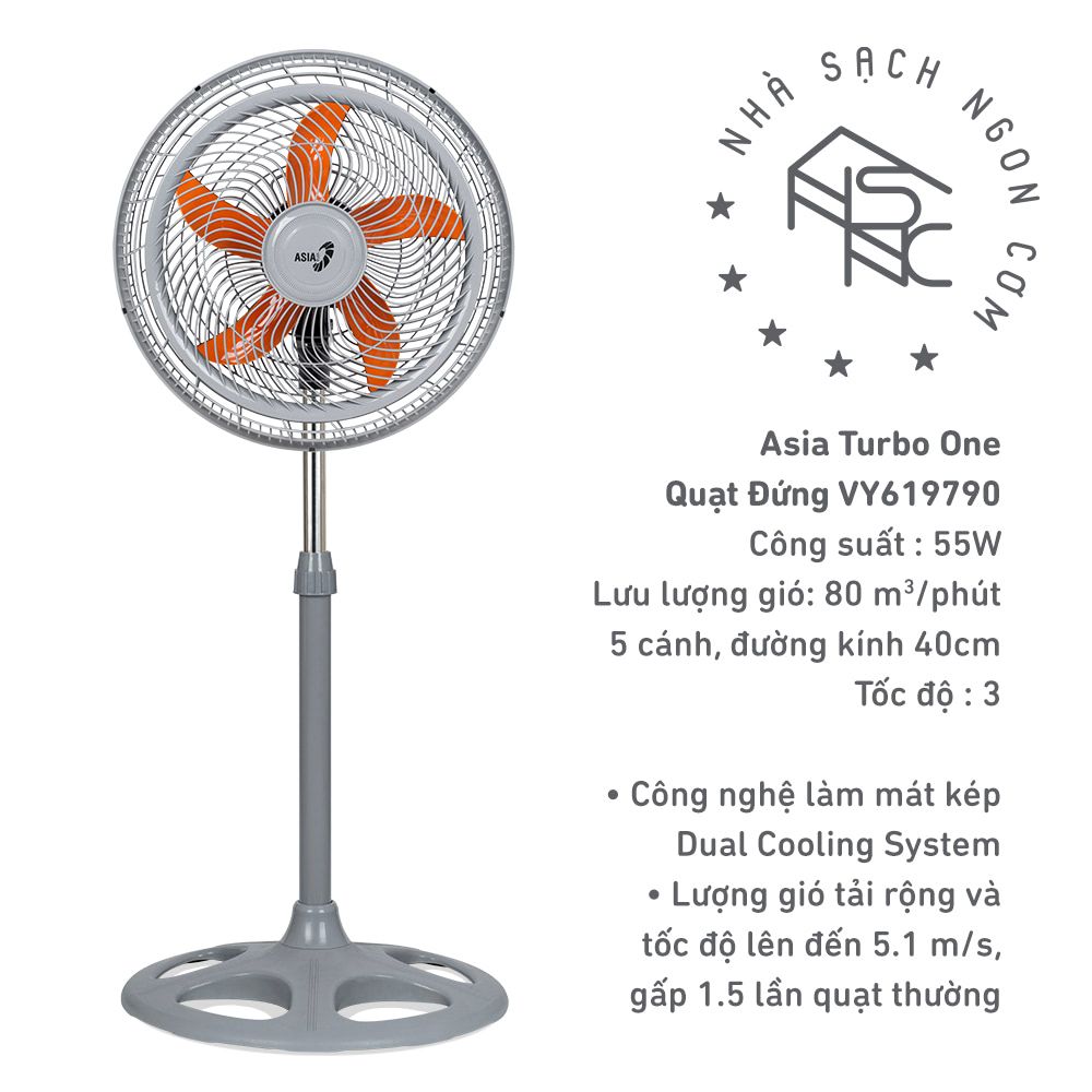 [HỎA TỐC 2H] Quạt Asia TURBO ONE Terra Cotta - Công suất 55W - Hàng chính hãng, Bảo hành 24 tháng