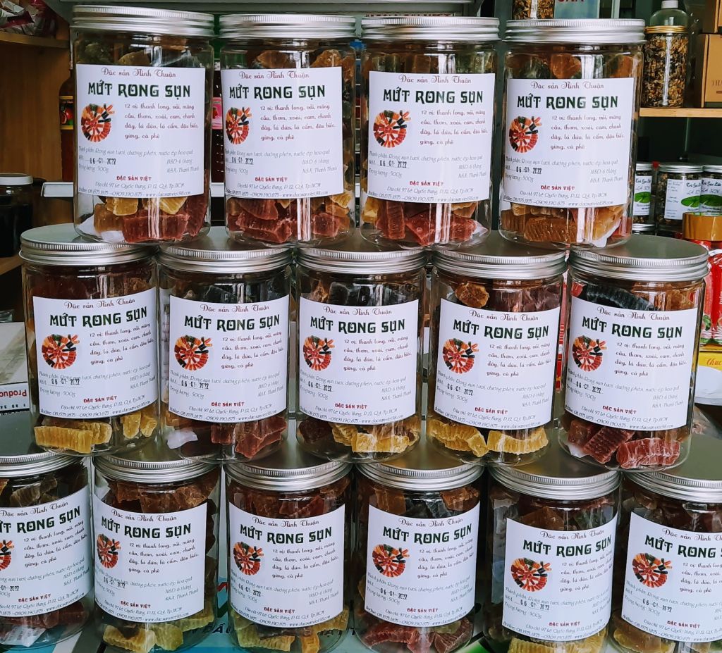 MỨT RONG SỤN SẤY DẺO NINH THUẬN 12 vị trái cây