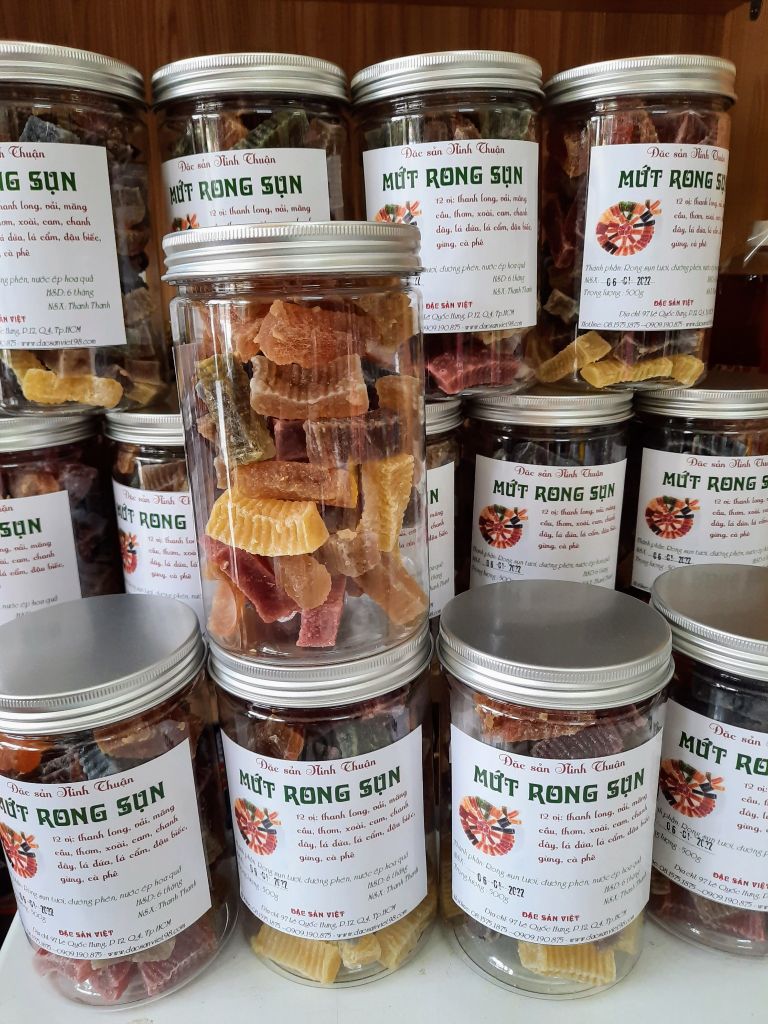 MỨT RONG SỤN SẤY DẺO NINH THUẬN 12 vị trái cây