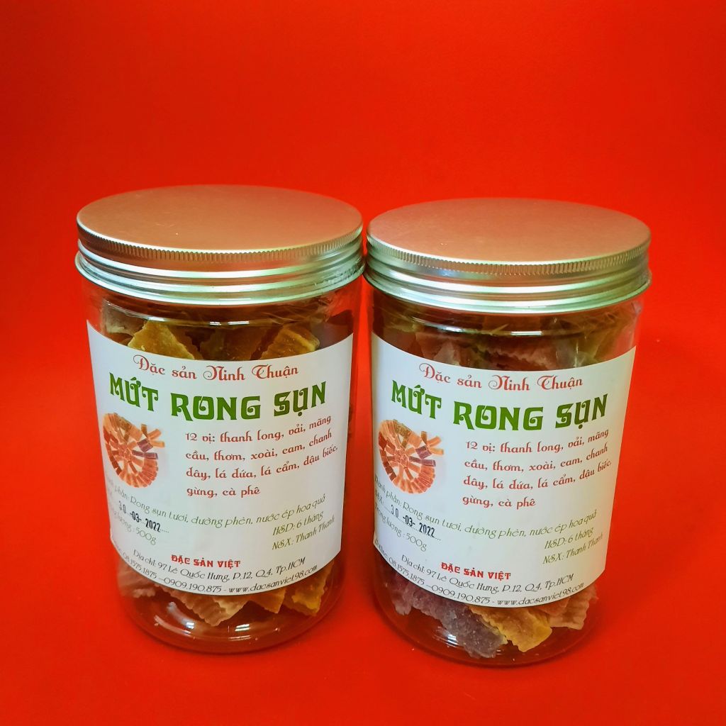 MỨT RONG SỤN SẤY DẺO NINH THUẬN 12 vị trái cây