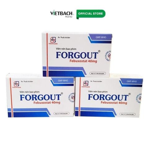  Viên nén Forgout 40mg TW3 điều trị tăng acid uric mạn tính, viêm khớp do gout (2 vỉ x 15 viên) 