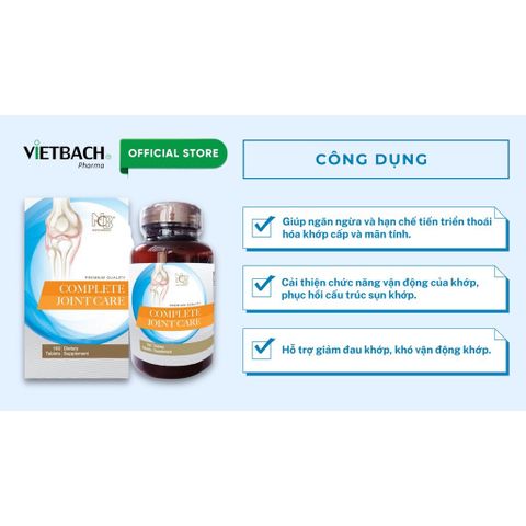  Viên uống Complete Joint Care hỗ trợ xương khớp (Lọ 100 viên) 