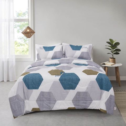 Bộ Drap Gối Microfiber Hexagon 011