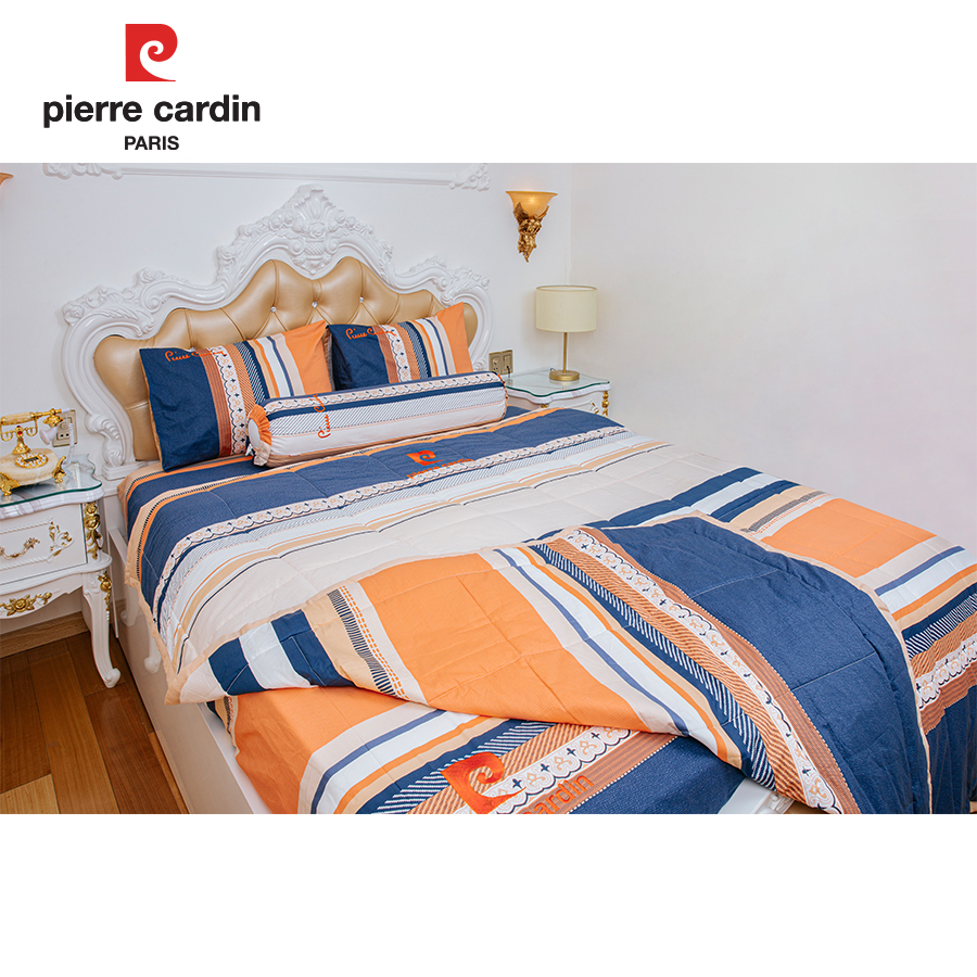 Bộ Ga Gối Cotton Sọc Cam Xanh 007