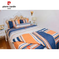 Bộ Ga Gối Cotton Sọc Cam Xanh 007